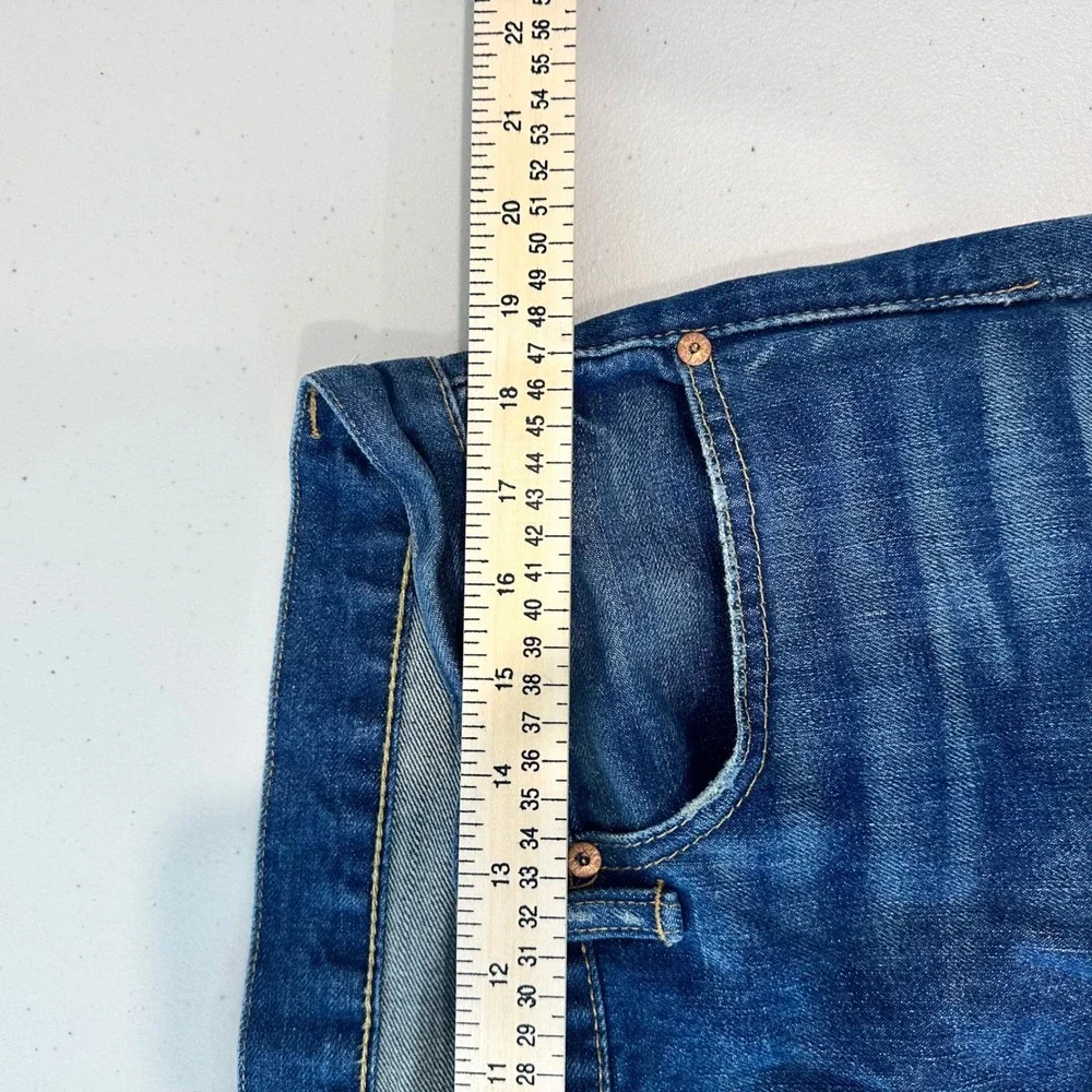 Polo Ralph Lauren Jeans Men 34x32 Blue Cotton Slim Straight Distressed Denim